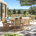 Vick - Salon De Jardin 6 Places - Marron/Taupe