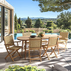 Vick - Salon De Jardin 6 Places - Marron/Taupe
