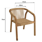 Vick - Salon De Jardin 6 Places - Beige/Marron