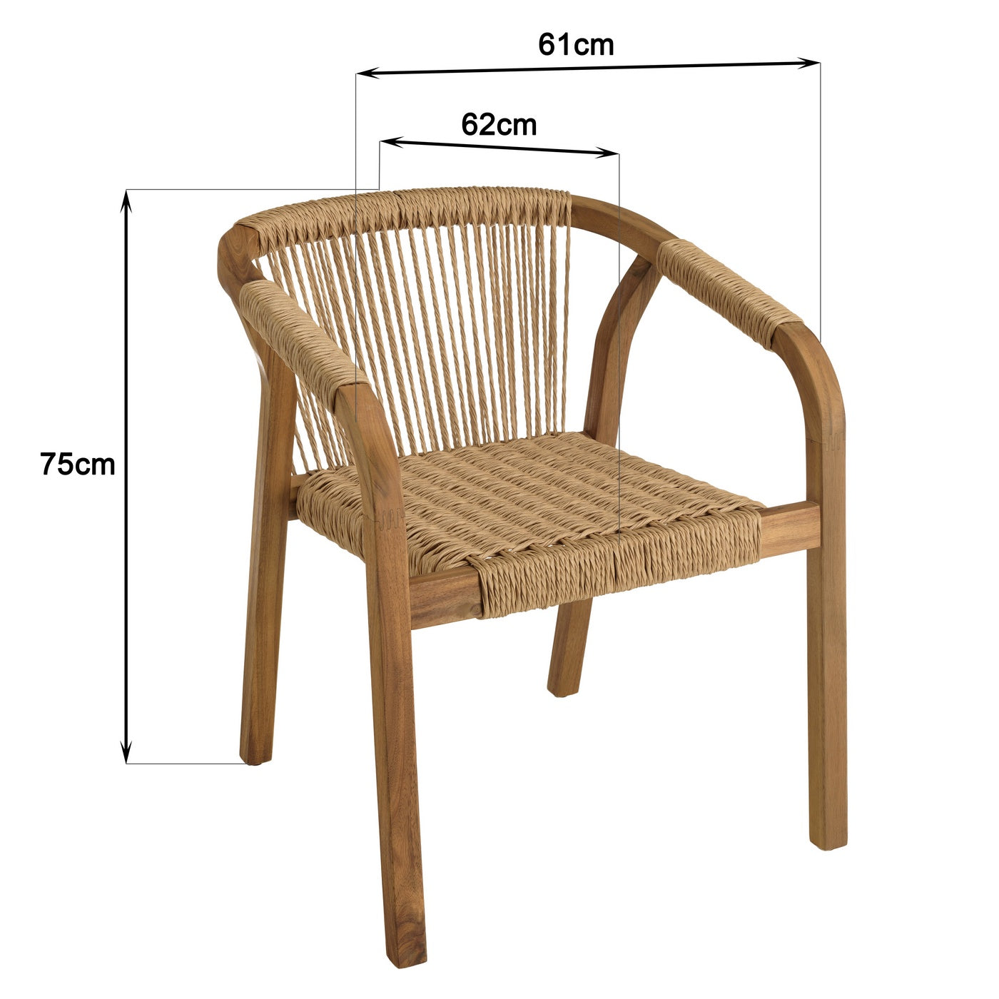 Vick - Salon De Jardin 6 Places - Beige/Marron