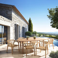 Vick - Salon De Jardin 6 Places - Beige/Marron