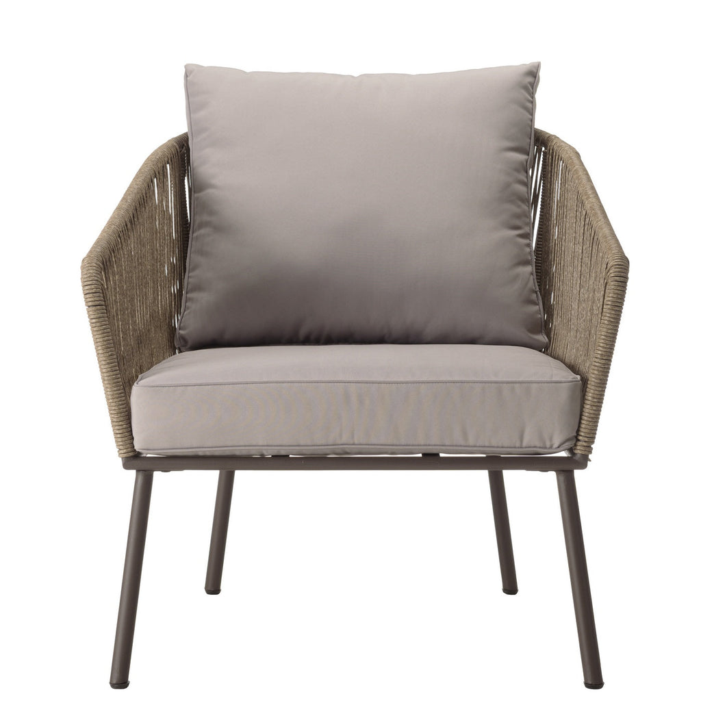 Vick - Salon De Jardin 5 Places - Taupe/Gris Anthracite
