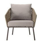 Vick - Salon De Jardin 5 Places - Taupe/Gris Anthracite