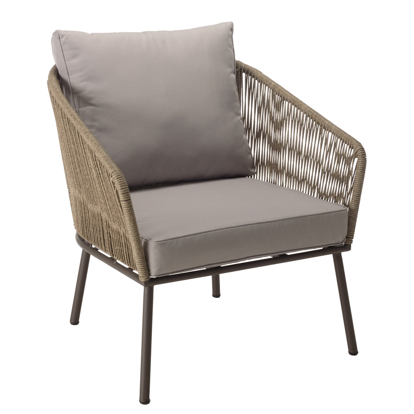 Vick - Salon De Jardin 5 Places - Taupe/Gris Anthracite