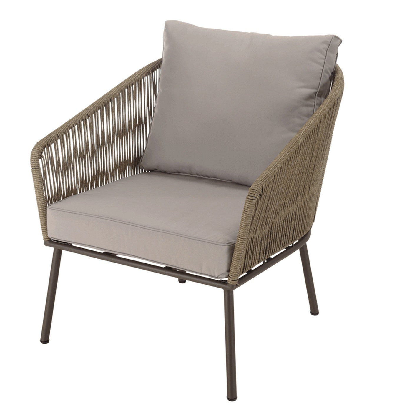 Vick - Salon De Jardin 5 Places - Taupe/Gris Anthracite