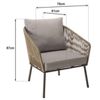 Vick - Salon De Jardin 5 Places - Taupe/Gris Anthracite