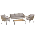 Vick - Salon De Jardin 5 Places - Taupe/Gris Anthracite