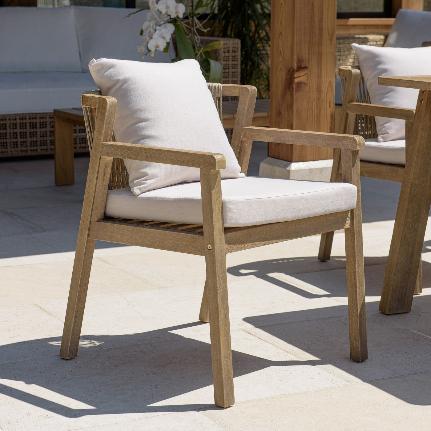 Celestin - Lot De 2 Fauteuils Jardin - Beige/Gris/Marron
