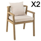 Celestin - Lot De 2 Fauteuils Jardin - Beige/Gris/Marron