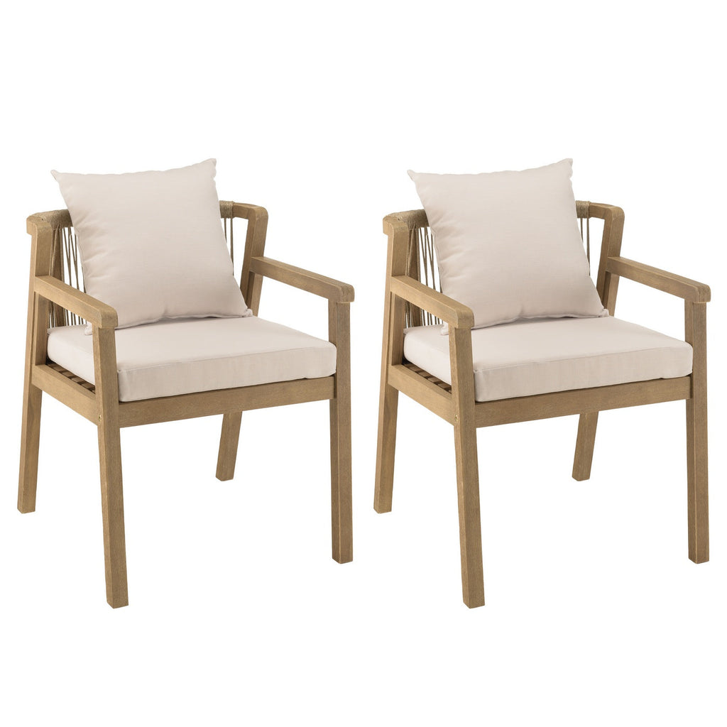 Celestin - Lot De 2 Fauteuils Jardin - Beige/Gris/Marron