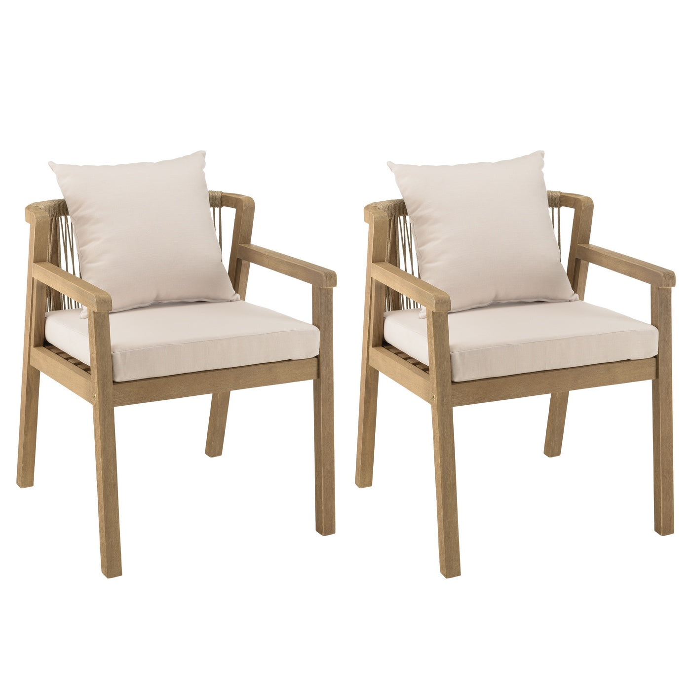 Celestin - Lot De 2 Fauteuils Jardin - Beige/Gris/Marron