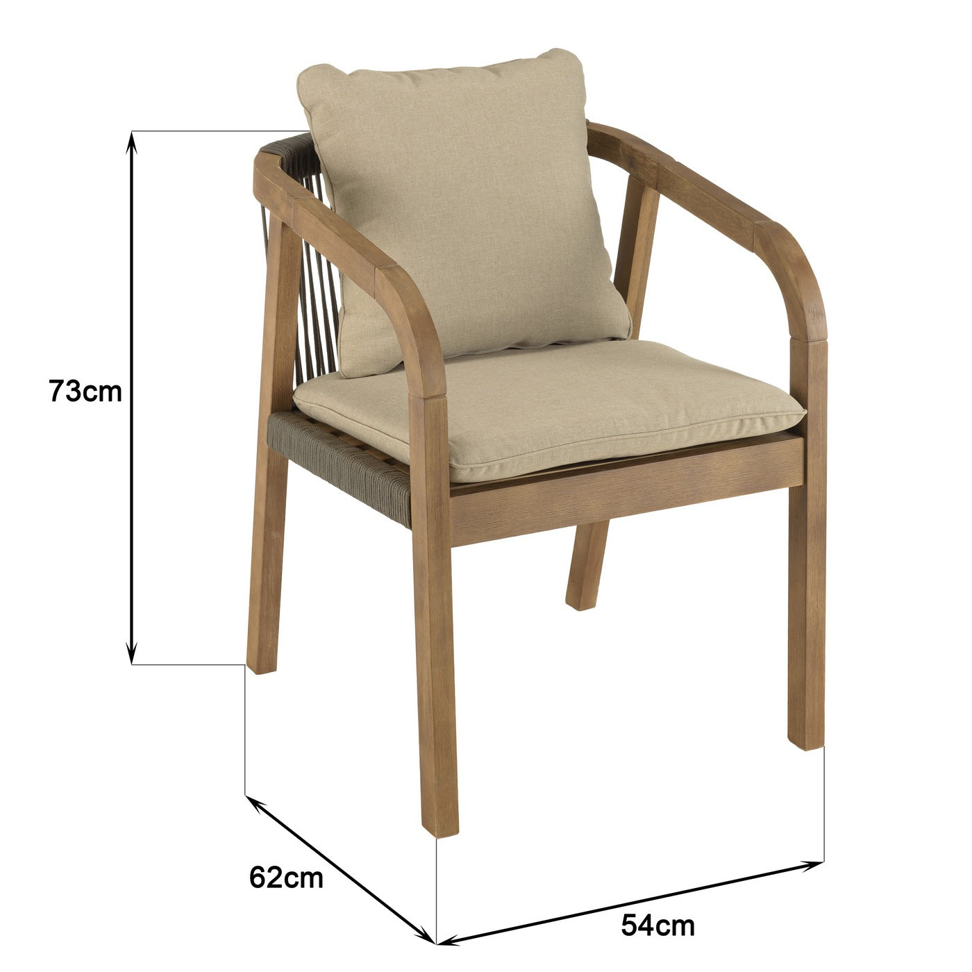 Celestin - Lot De 2 Fauteuils Jardin - Vert/Gris/Marron