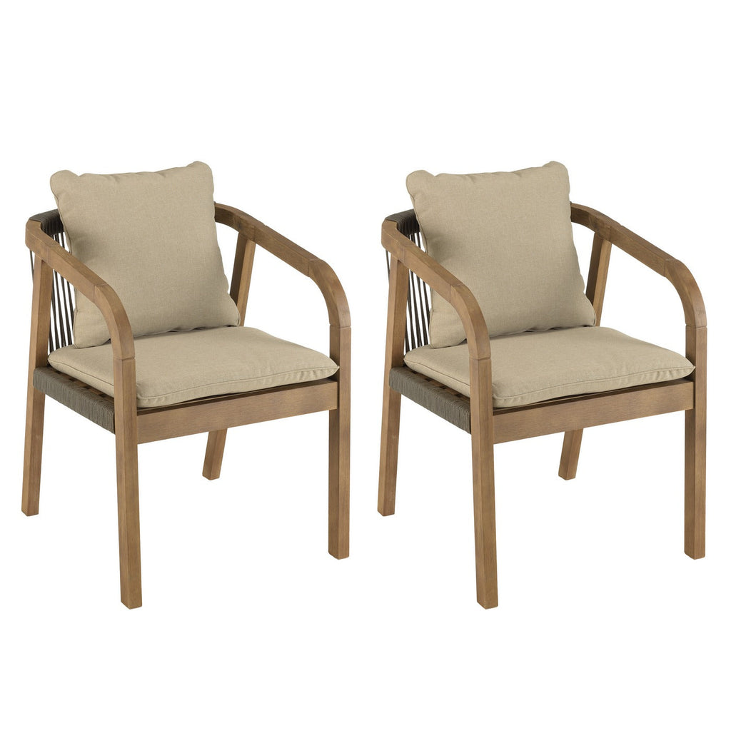 Celestin - Lot De 2 Fauteuils Jardin - Vert/Gris/Marron