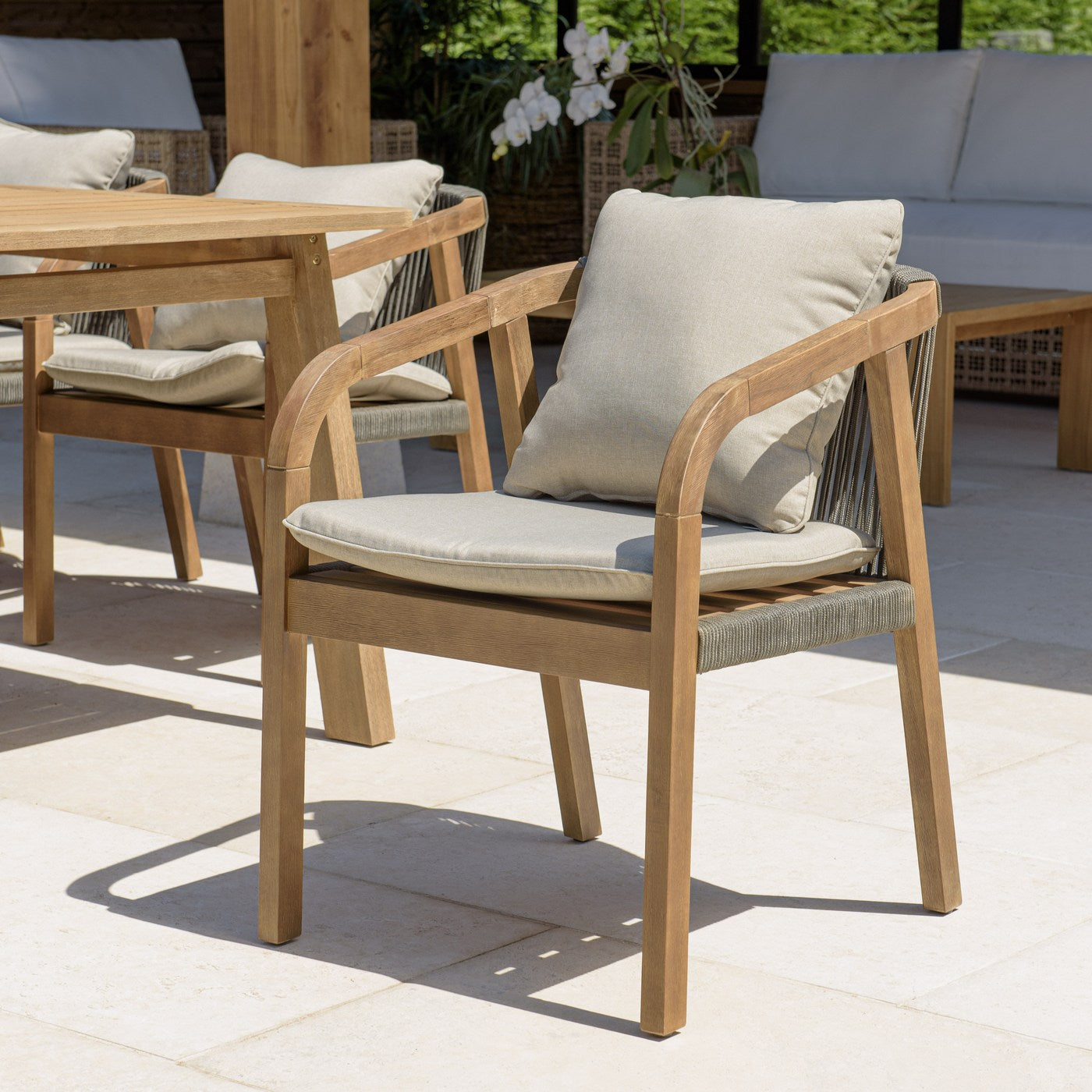 Celestin - Lot De 2 Fauteuils Jardin - Vert/Gris/Marron