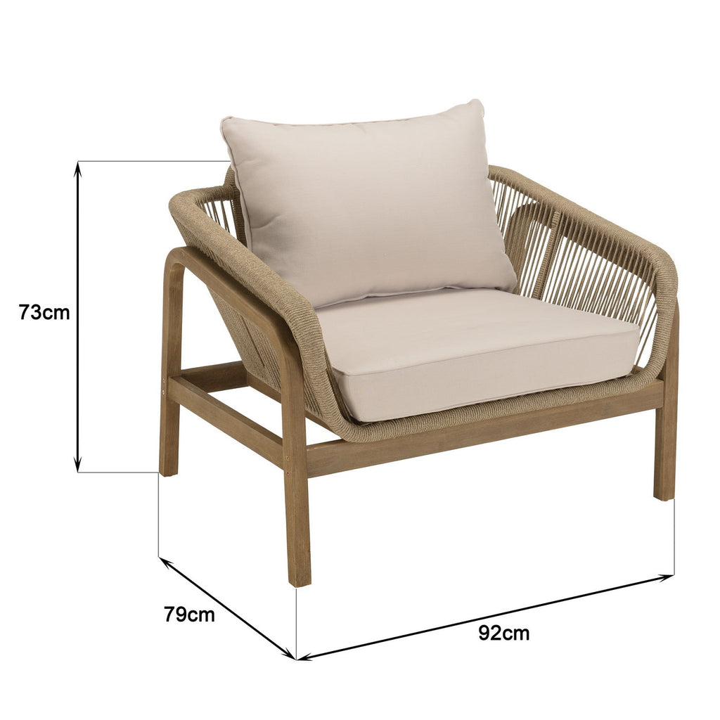 Celestin - Salon De Jardin 5 Places - Beige/Gris/Marron