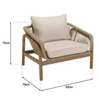 Celestin - Salon De Jardin 5 Places - Beige/Gris/Marron
