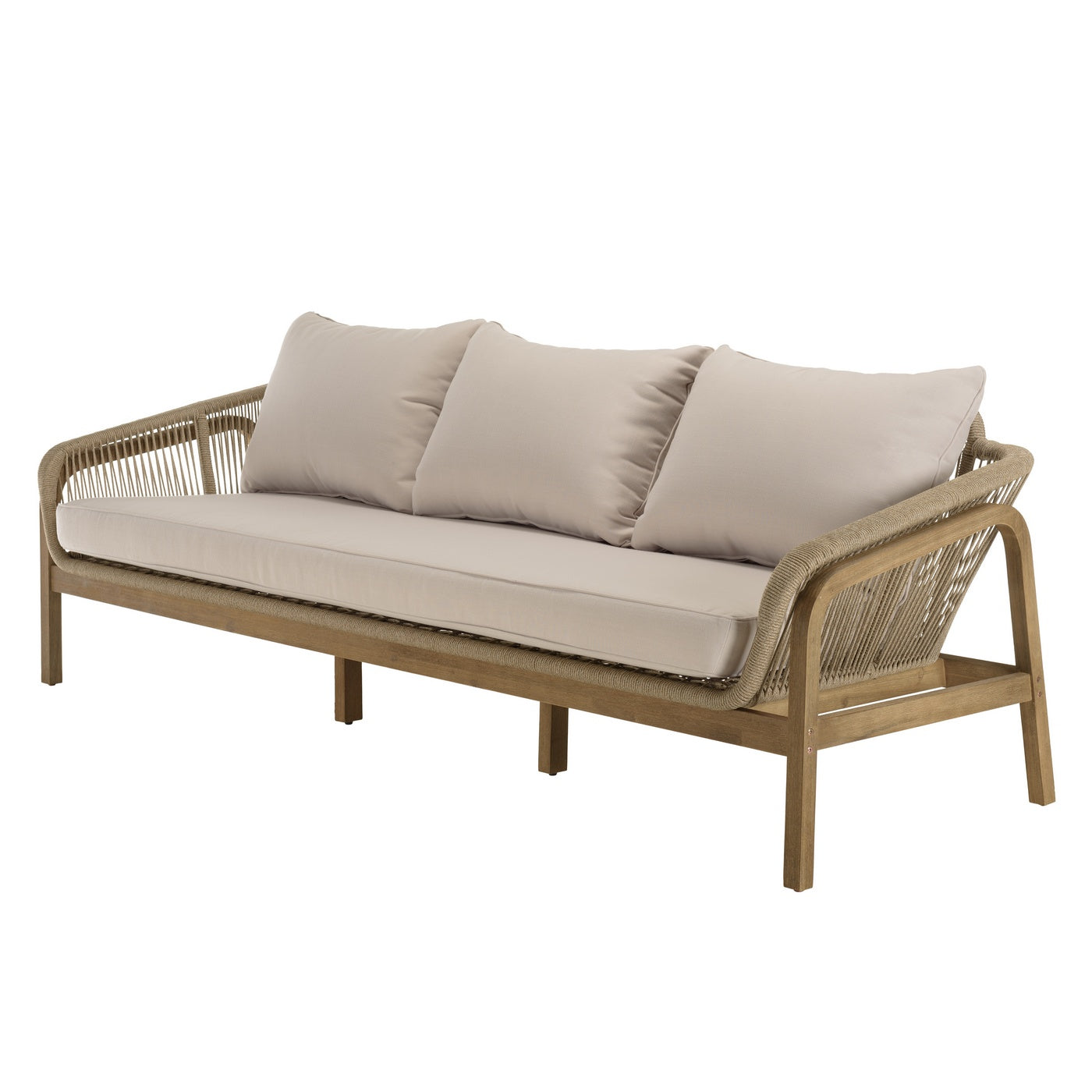 Celestin - Salon De Jardin 5 Places - Beige/Gris/Marron