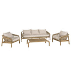 Celestin - Salon De Jardin 5 Places - Beige/Gris/Marron