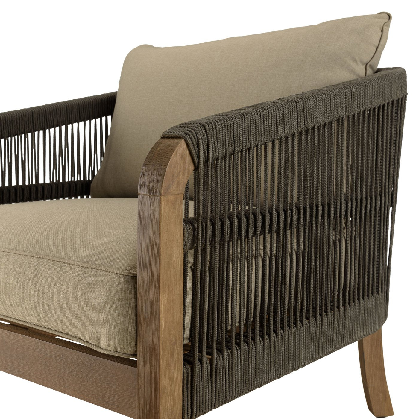 Celestin - Salon De Jardin 4 Places - Vert/Gris/Marron