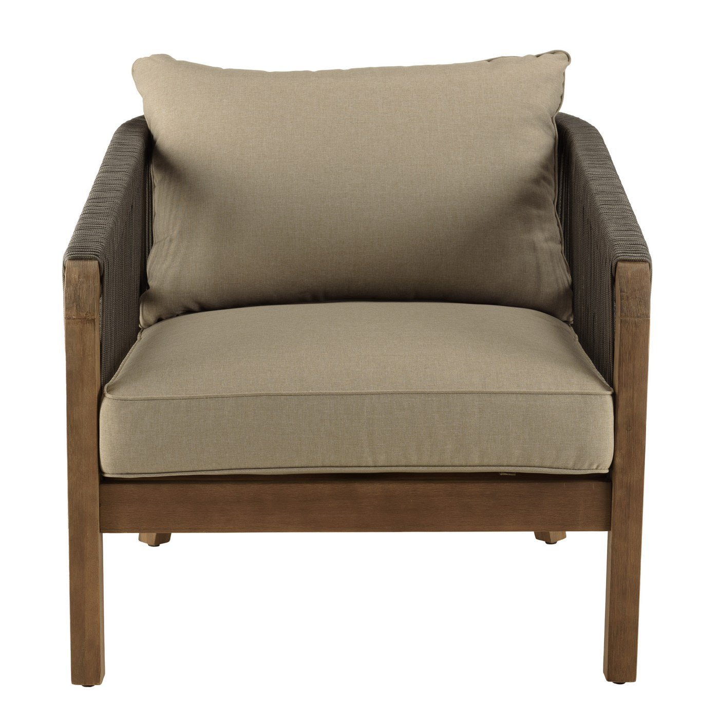 Celestin - Salon De Jardin 4 Places - Vert/Gris/Marron