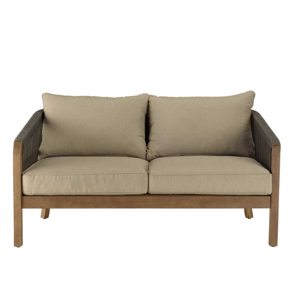 Celestin - Salon De Jardin 4 Places - Vert/Gris/Marron