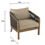 Celestin - Salon De Jardin 4 Places - Vert/Gris/Marron