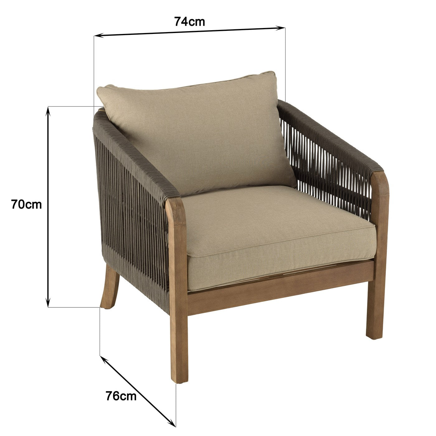 Celestin - Salon De Jardin 4 Places - Vert/Gris/Marron