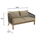 Celestin - Salon De Jardin 4 Places - Vert/Gris/Marron