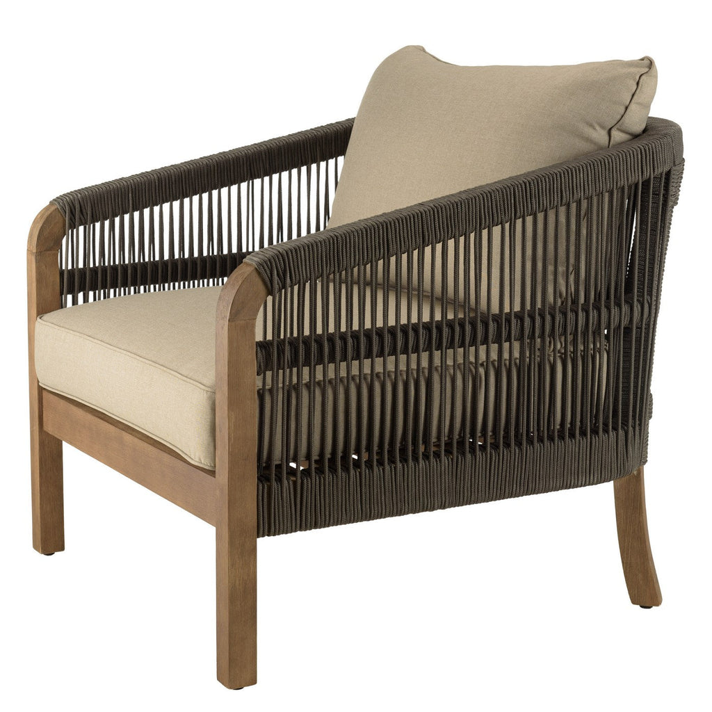 Celestin - Salon De Jardin 4 Places - Vert/Gris/Marron