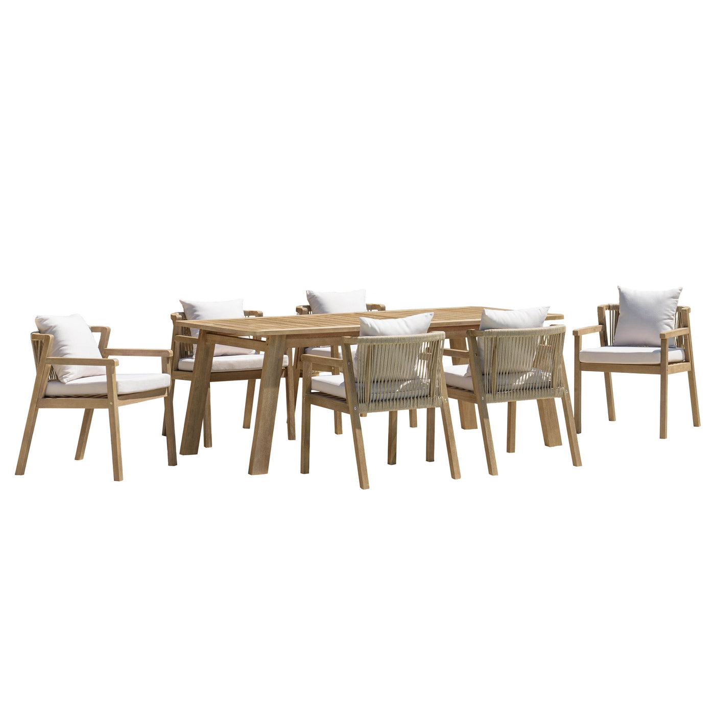 Celestin - Salon De Jardin 6/8 Pers - Beige/Gris/Marron