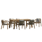 Celestin - Salon De Jardin 6/8 Pers - Gris/Marron/Vert