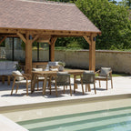 Celestin - Salon De Jardin 6/8 Pers - Gris/Marron/Vert