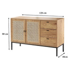 Jaya - Buffet 3 Tiroirs / 2 Portes - Rotin