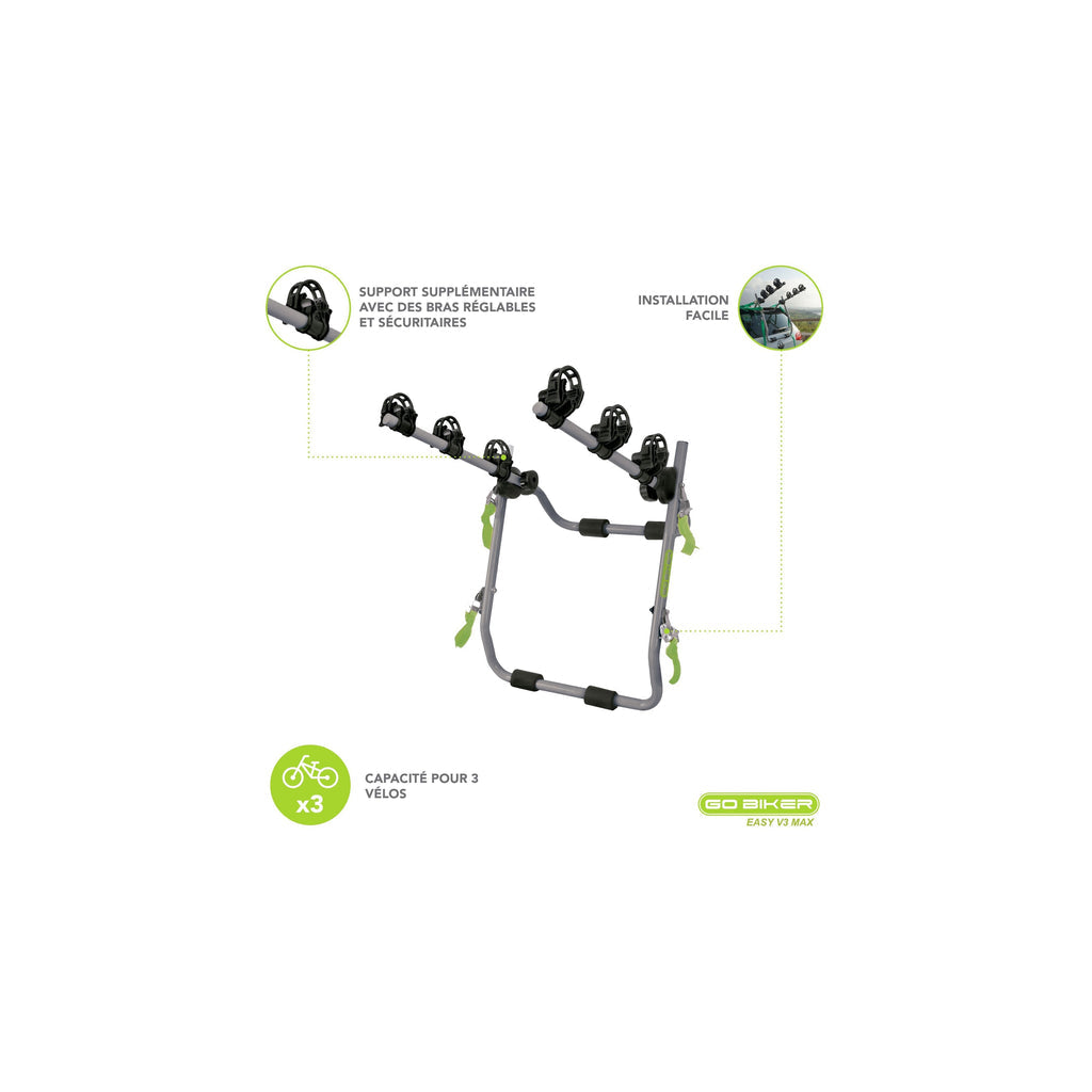 Porte-Vélo Pour 3 Vélos - Argent