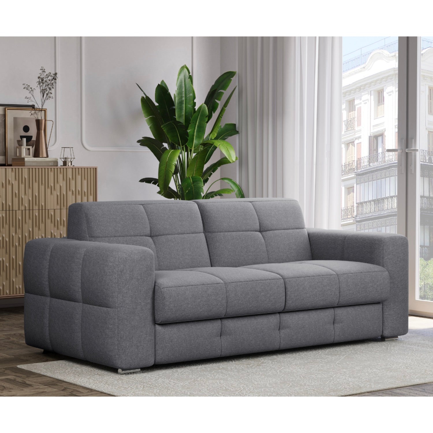 Cameron - Canapé 3 Places Convertible Ouverture Express - Tissu