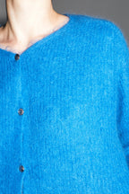 Le Cardigan Angelo Baby Alpaga Bleu Roi Fabriqué En Italie