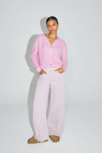 Le Cardigan Angelo Baby Alpaga Bubble Rose Fabriqué En Italie