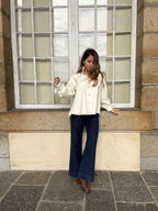 Veste En Jean Céleste Écrue
