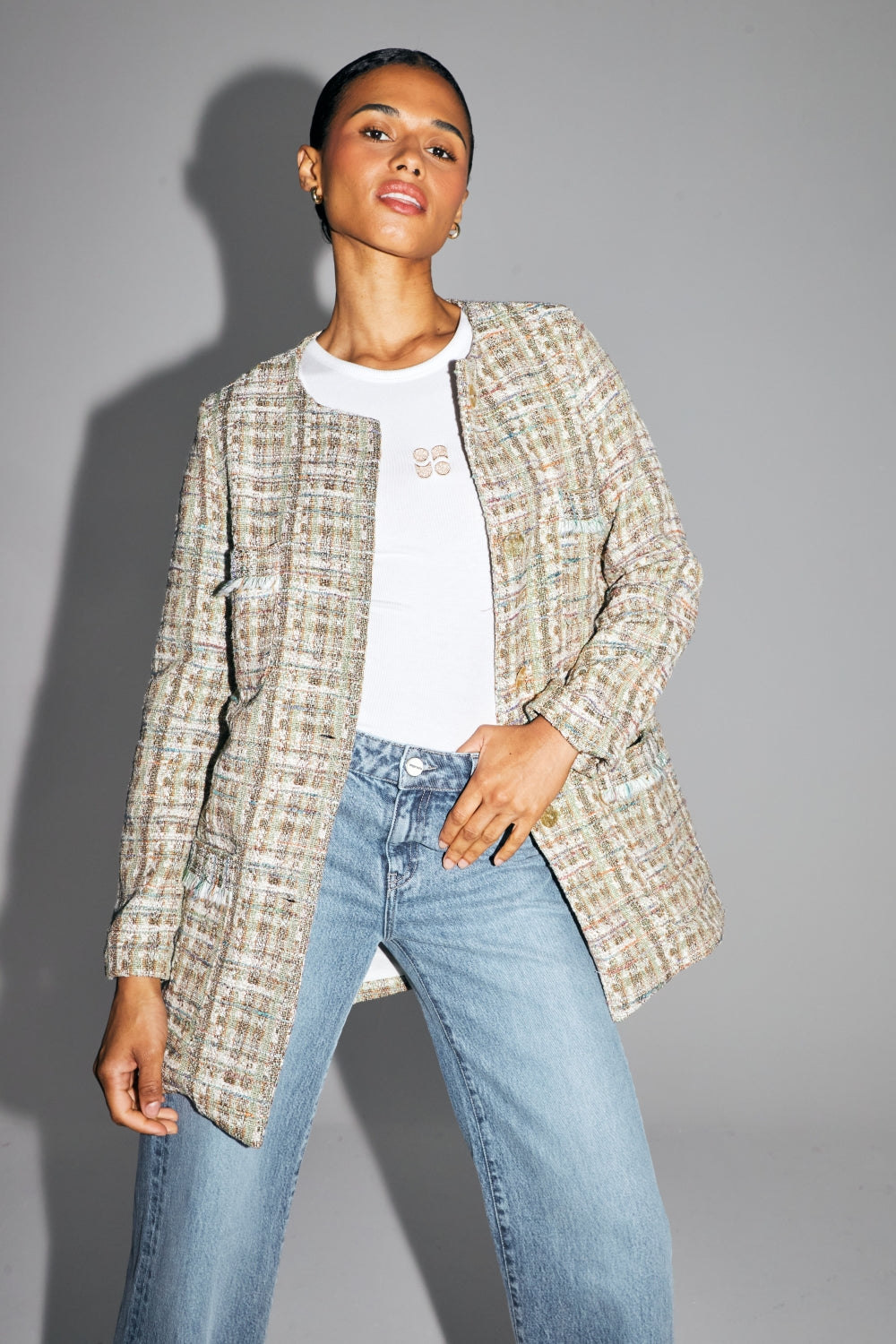 La Veste Toulouse En Tweed Recyclé Arc En Ciel Fabriquée En Italie