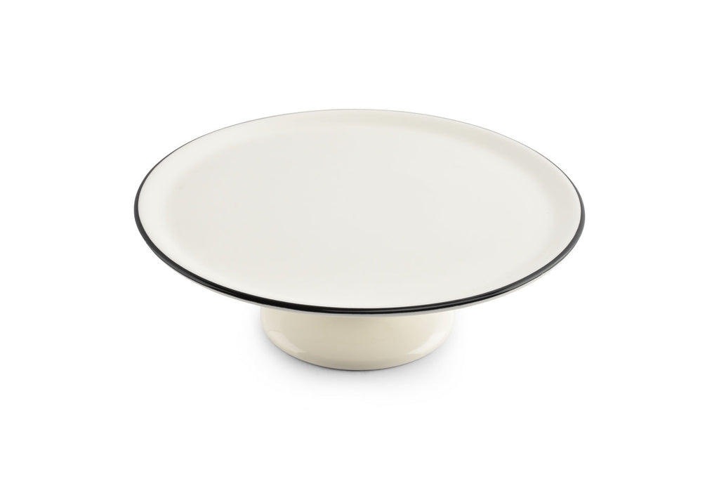 Nero - Plat À Tarte Sur Pied - Porcelaine - Blanc