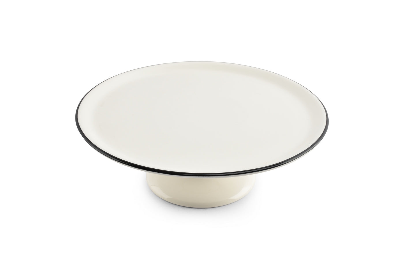 Nero - Plat À Tarte Sur Pied - Porcelaine - Blanc