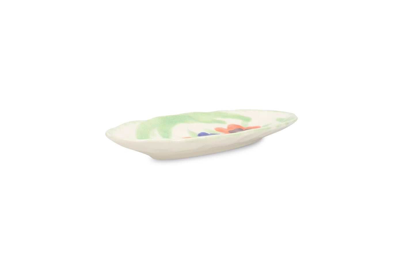 Fleur - Plat À Servir - Grès - Blanc/Crème