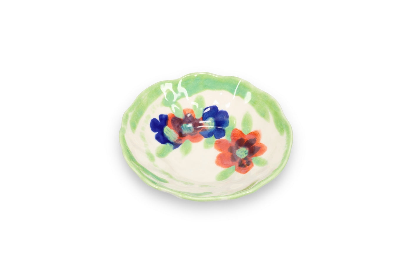 Fleur - Set De 4 Bols - Grès - Blanc/Vert