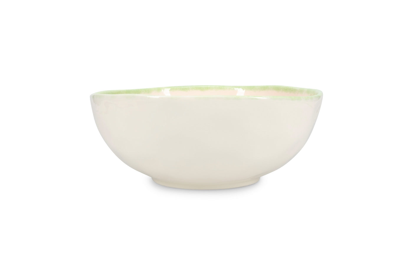 Fleur - Bol - Grès - Blanc/Vert