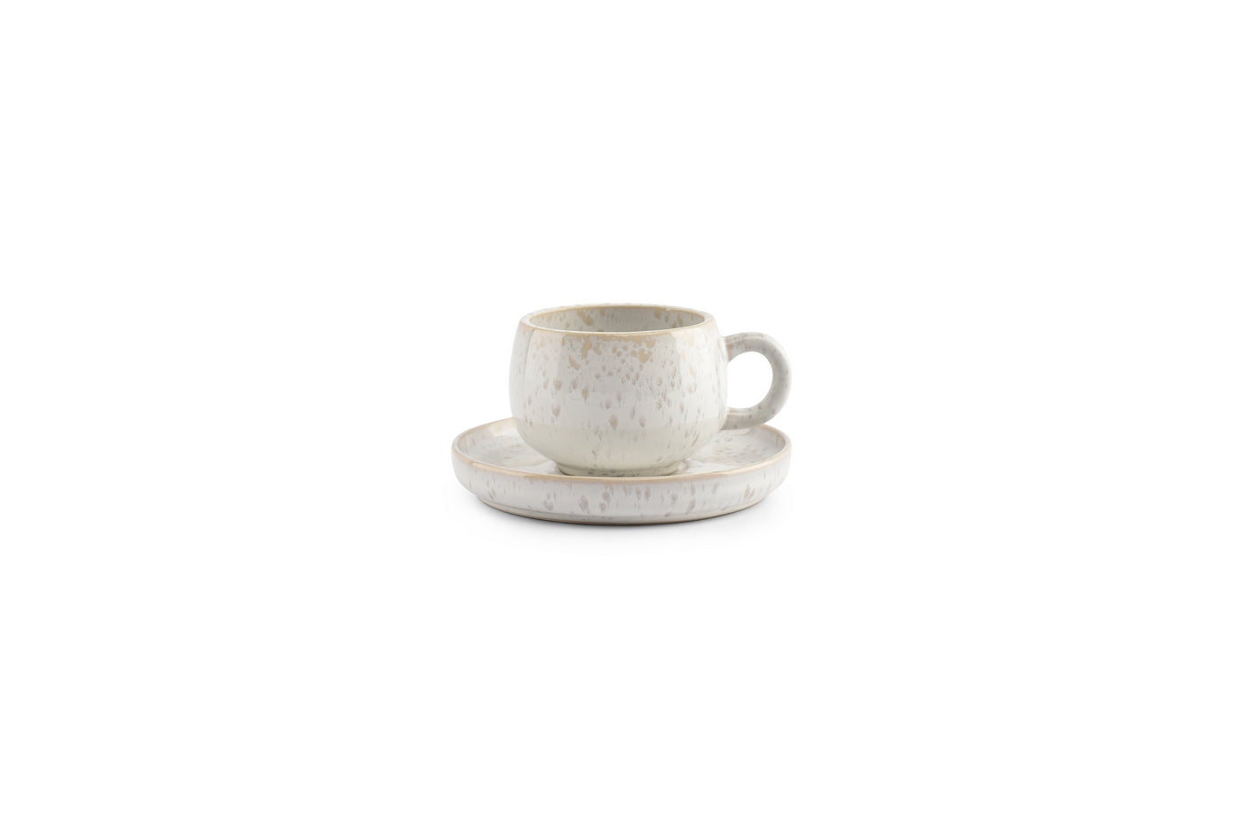 Curvy - Set De 4 Soucoupes À Moka - Grès - Perle