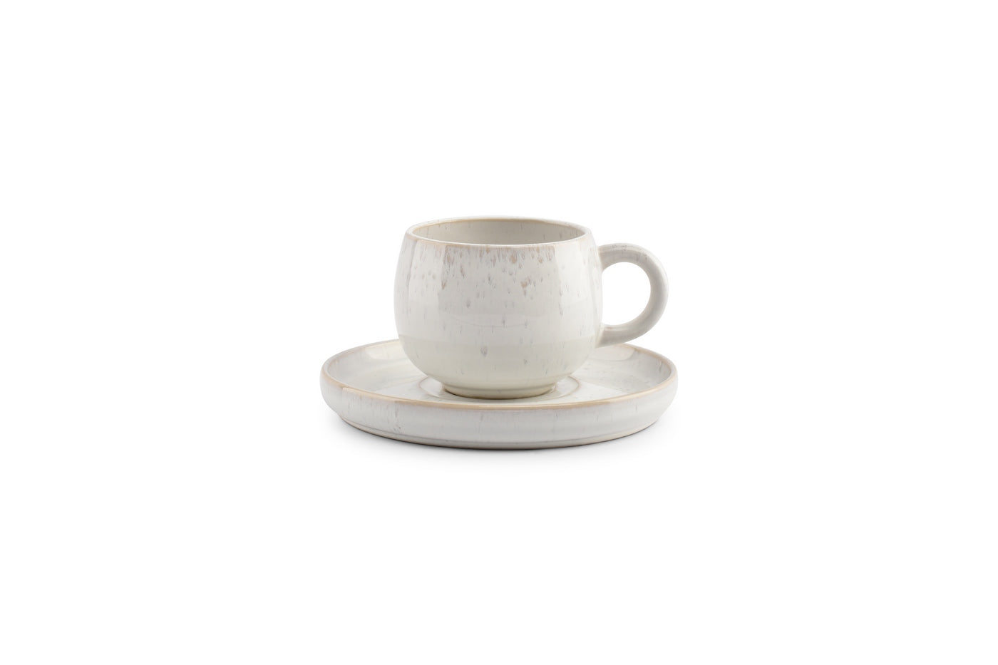 Curvy - Set De 4 Soucoupes - Grès - Perle