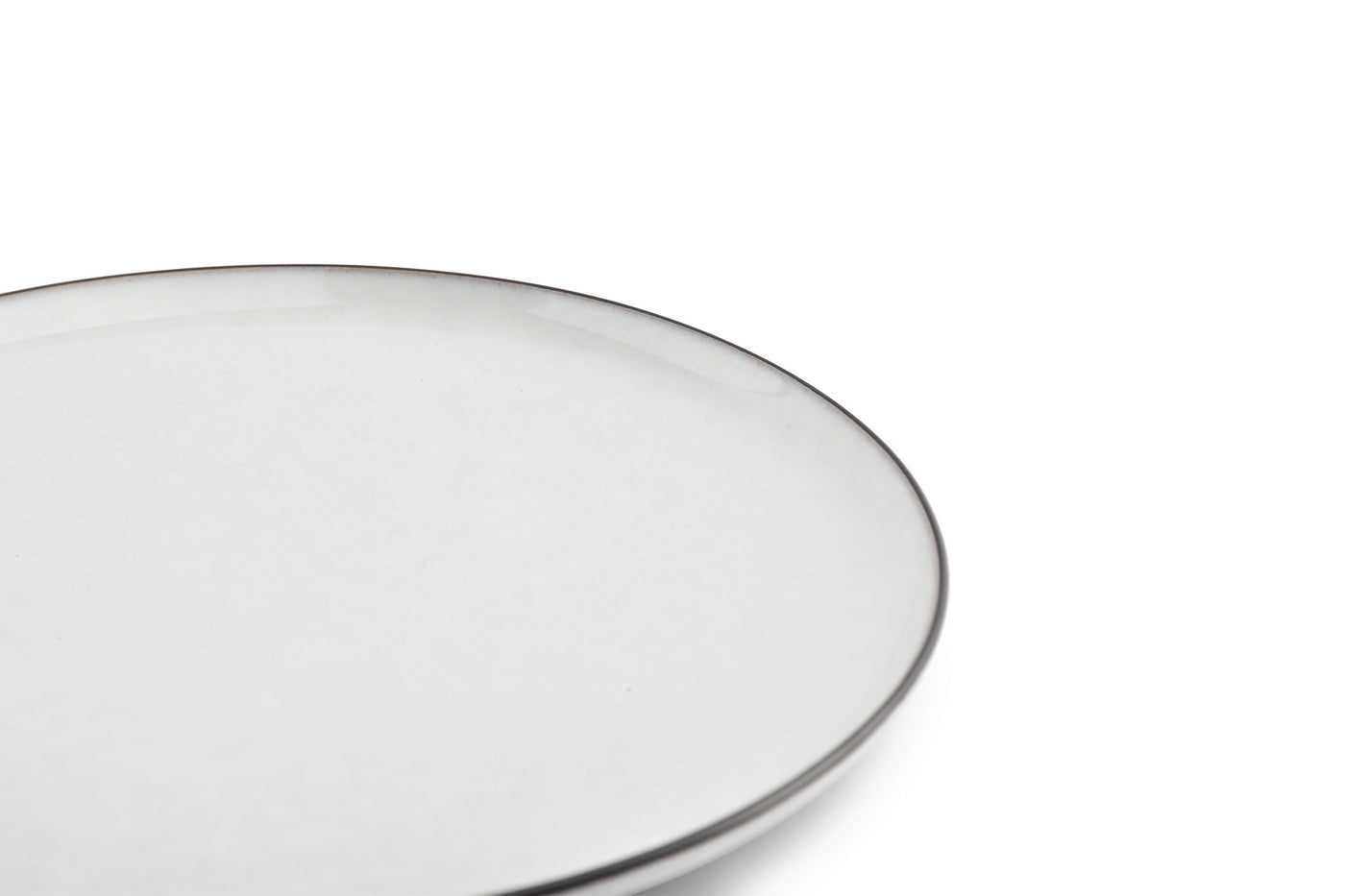 Fina - Set De 4 Assiettes Plates - Grès - Blanc/Gris