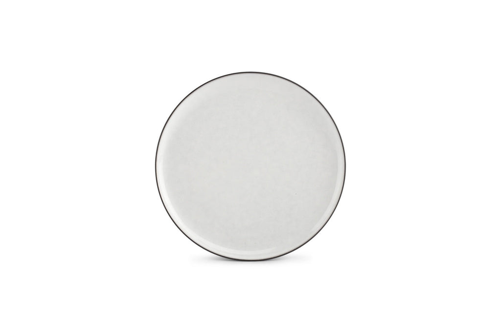 Fina - Set De 4 Assiettes Plates - Grès - Blanc/Gris