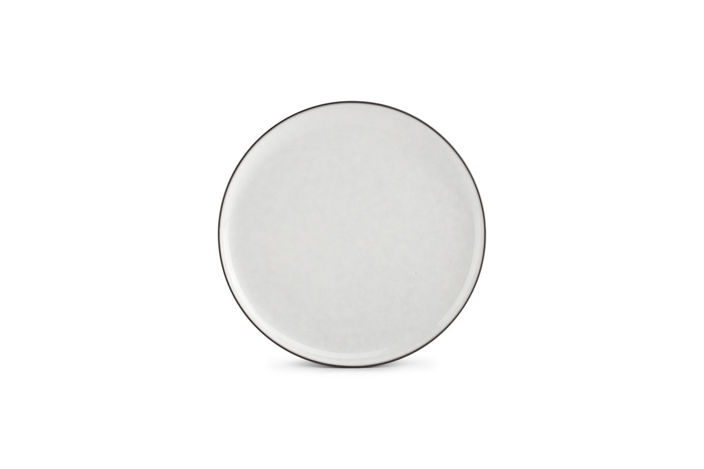 Fina - Set De 4 Assiettes Plates - Grès - Blanc/Gris