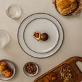 Fina - Set De 4 Assiettes Plates - Grès - Blanc/Gris
